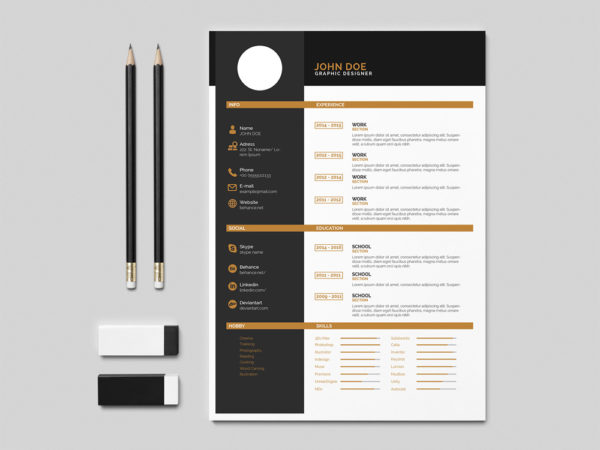 Free Flat Indesign Resume Template with Elegant Design