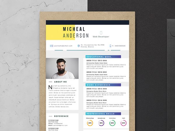 Free Elegant Professional Resume template for Job Seeker