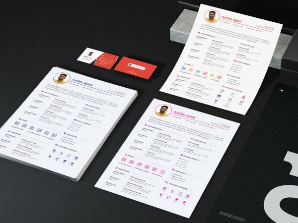 Free Resume Template with Portfolio Page, Cover Letter and Business Card
