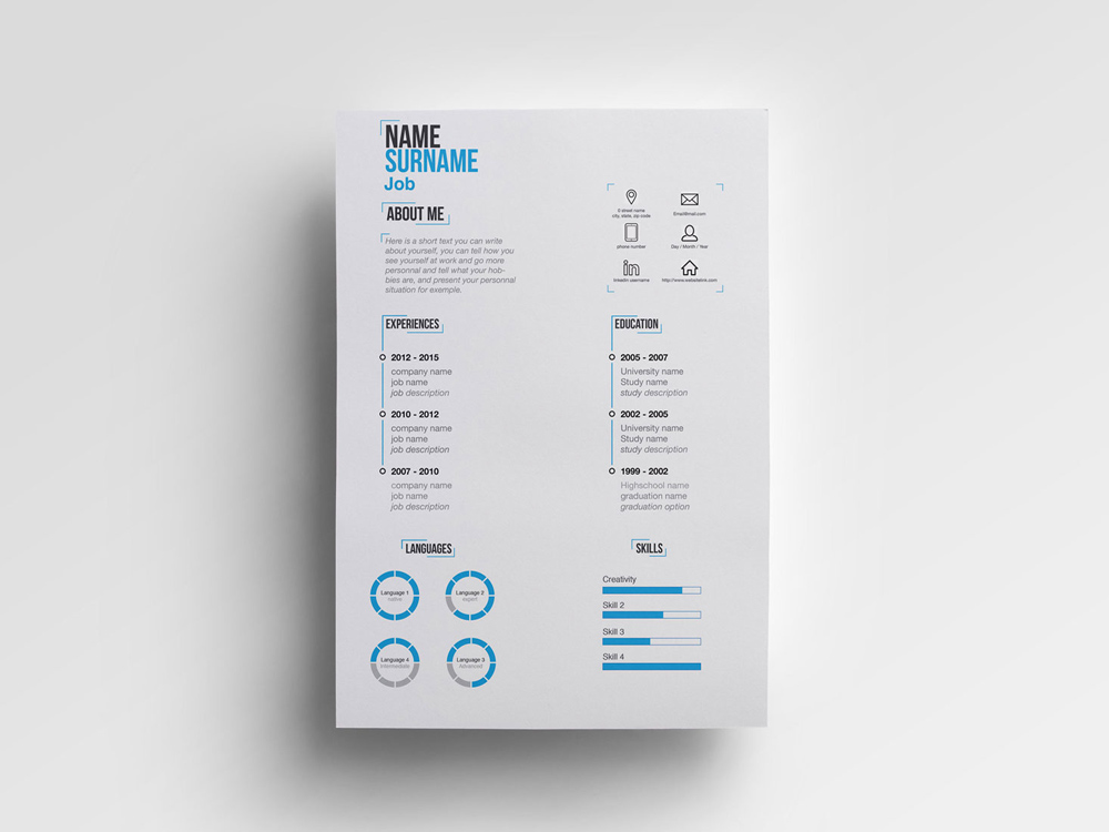 Free Minimalist Resume Template in Illustrator Format