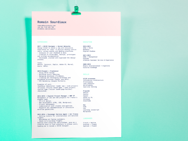Free Brutalist Resume Template with Minimal Design