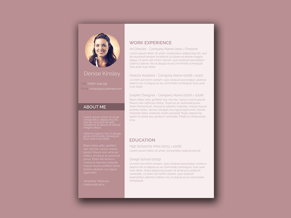 Free Word Resume Template with Chic Design
