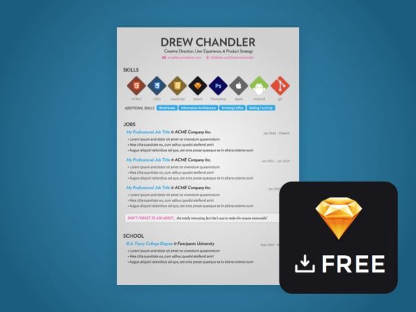 Free Clean Sketch CV Template