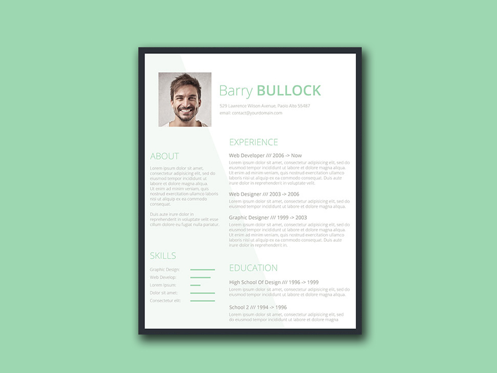 Free Conservative Resume Template with Simple Design