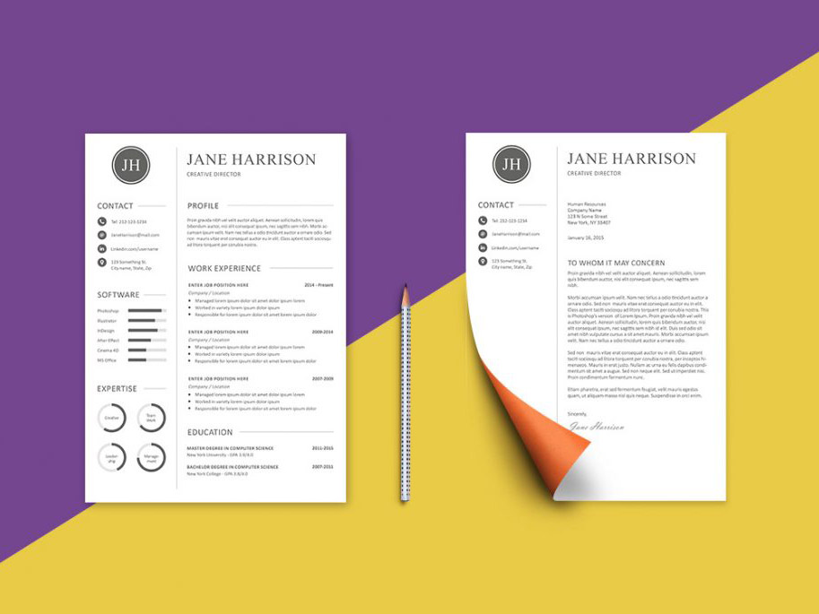 Free Resume Template and Cover Letter with Minimal Design