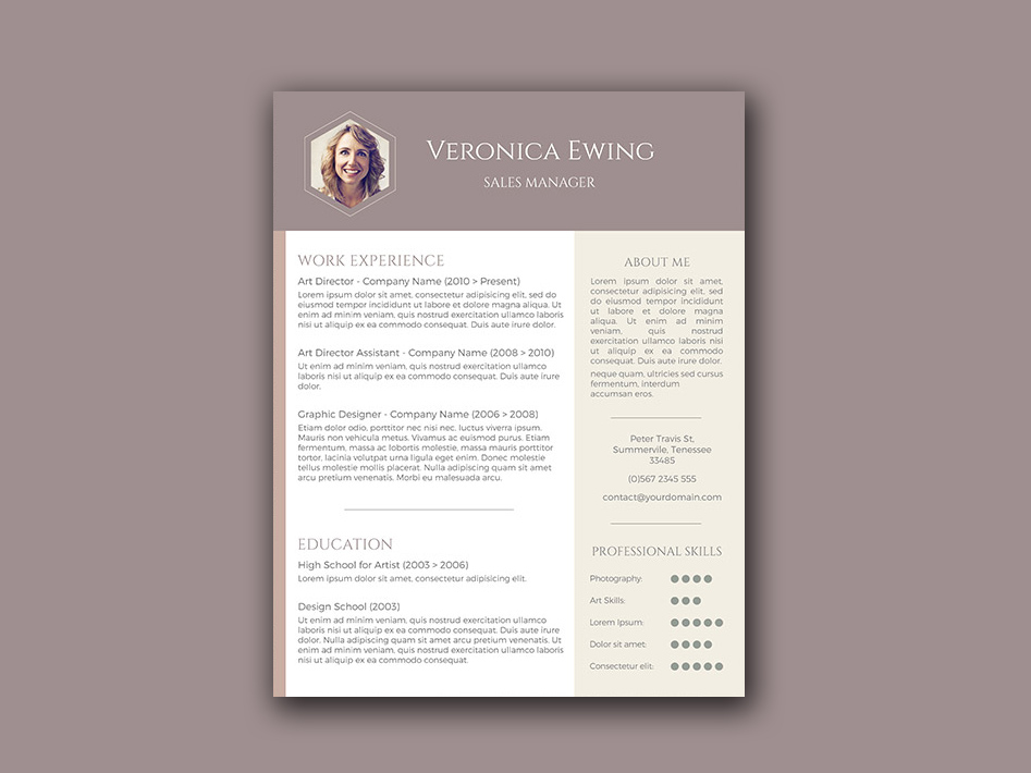 Free Word Resume Template with Creative Design