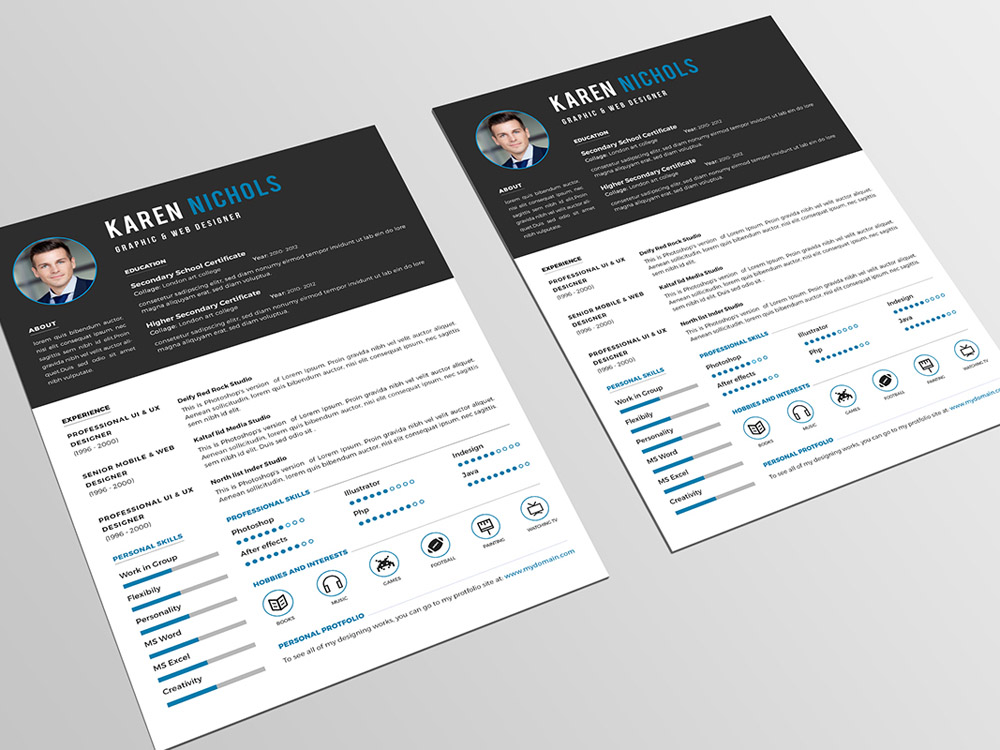 Free Formal Resume Template with Clean Design