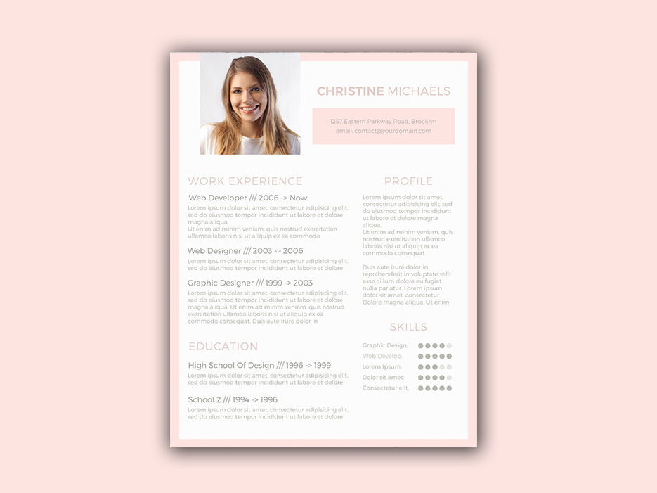 Free Resume Template with Light Colors Scheme