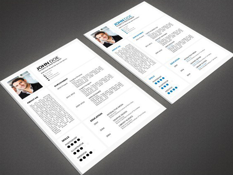 minimalist portfolio & resume after effects template free download