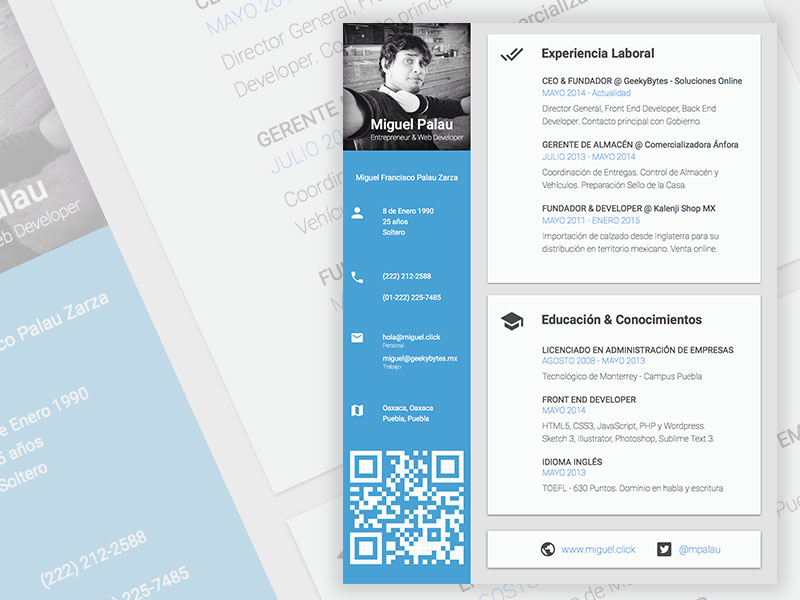 Free Creative Sketch Resume Template with Modern Design
