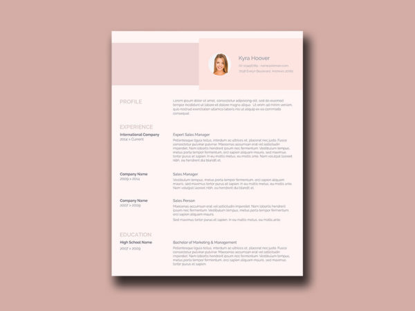 Free Resume Template with Feminine Style