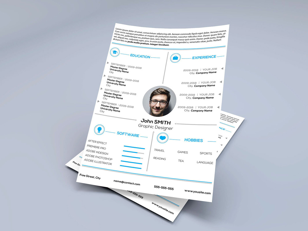 Free Interactive Resume Template With Clean Design
