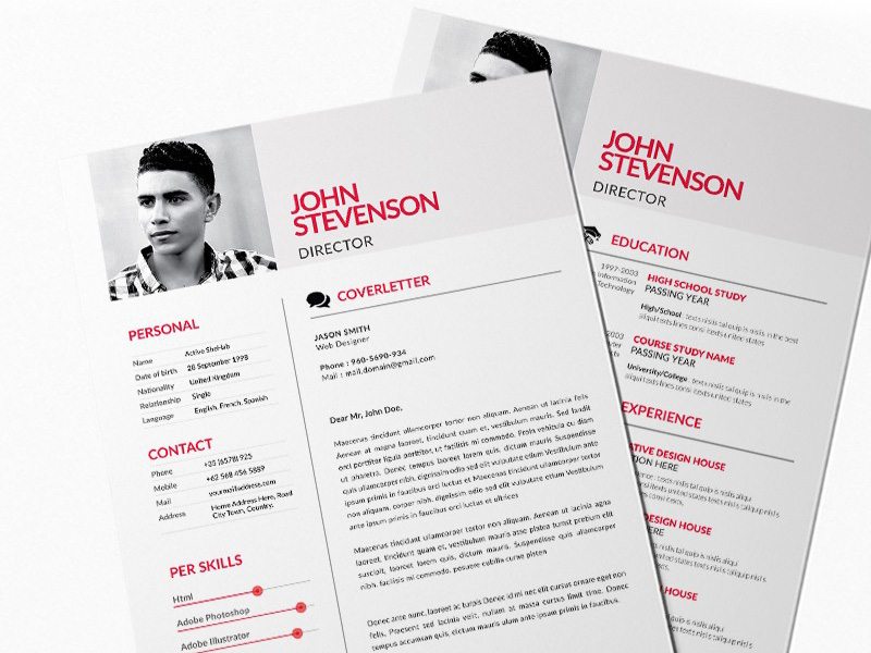 Free Red Style Resume Template