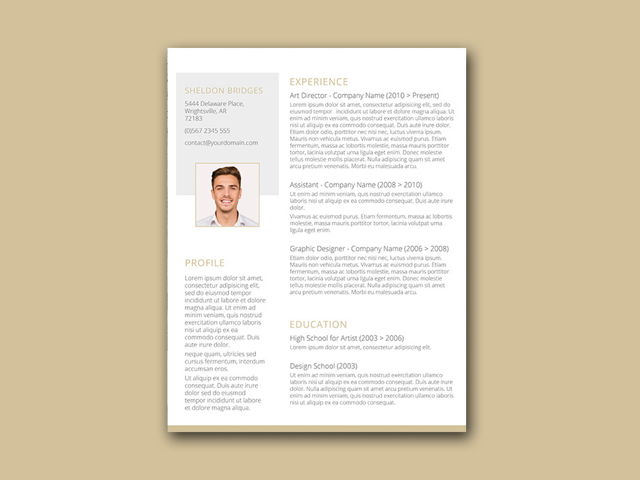 Free Simple Resume Template with Classy Style Design