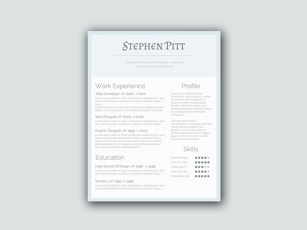 Free Simplified Word Resume with Clean Design