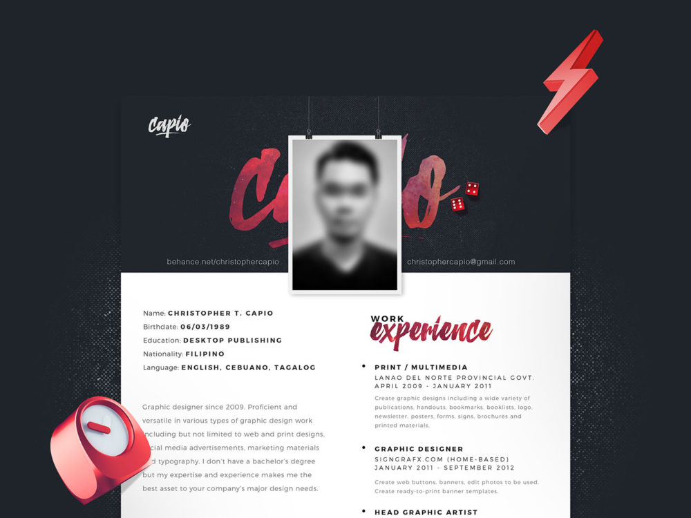 single page resume free single page resume template in psd format