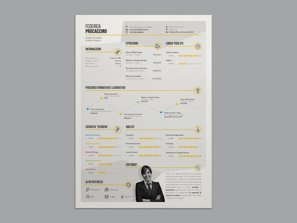 Free Infographic Resume Template with Stylish Design