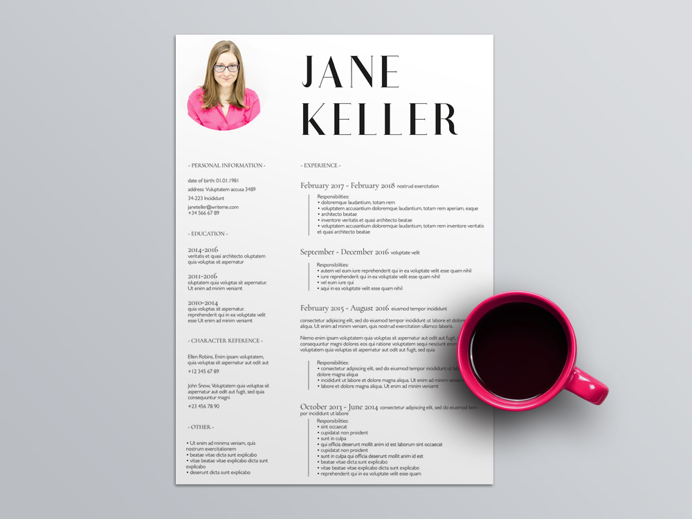 Free Super Minimalist Resume Template in Indesign Format