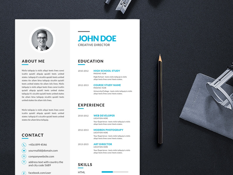 Free Vector Illustrator Resume Template For Your Job Search