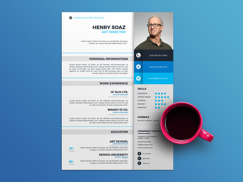 Soaz Resume - Free Modern Resume Template with Simple Design
