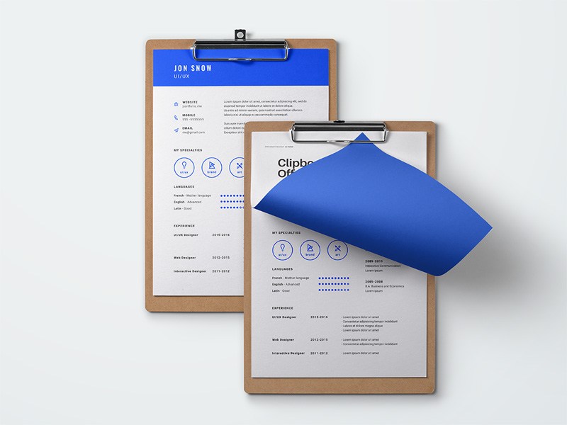 blue resume template