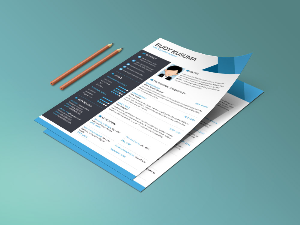 Flasher Resume - Free clean and modern Resume Template with Three Colors Option
