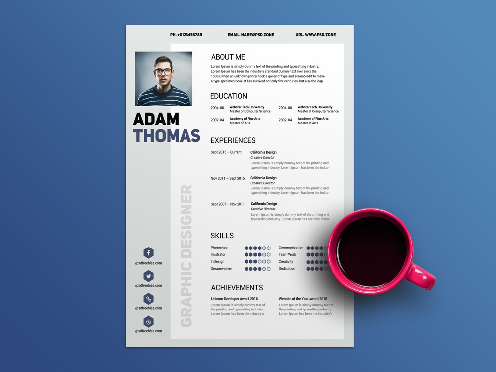 Free Clean Modern Resume Template with Elegant Design