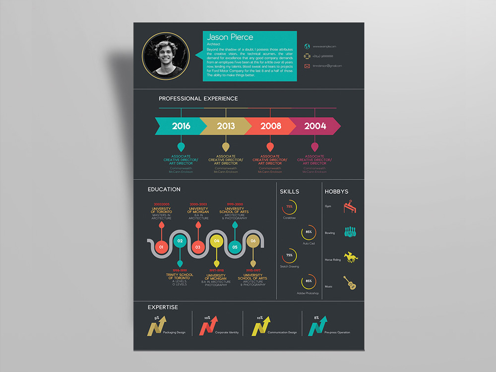 free creative infographic resume template for any job