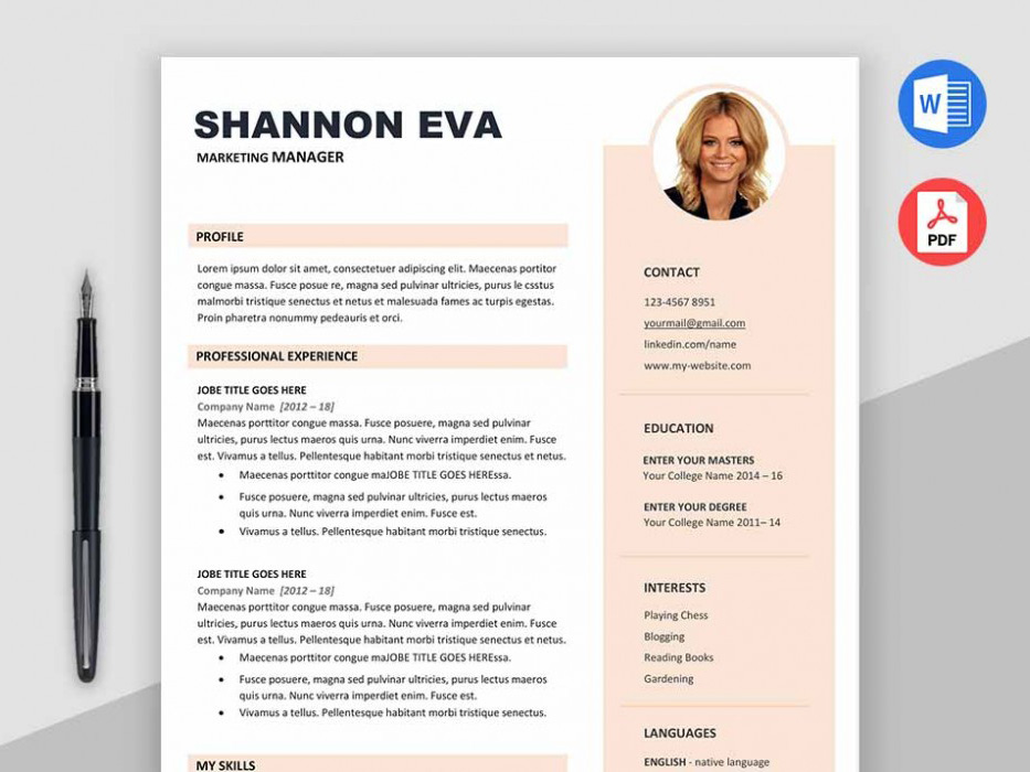 Free Marketer Resume Resume Template with Impressive Layout