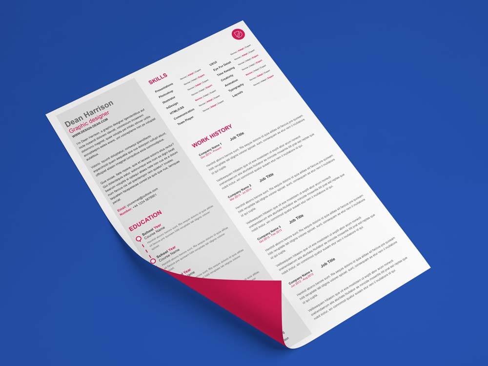 Free Minimalist CV Template with Clean Design