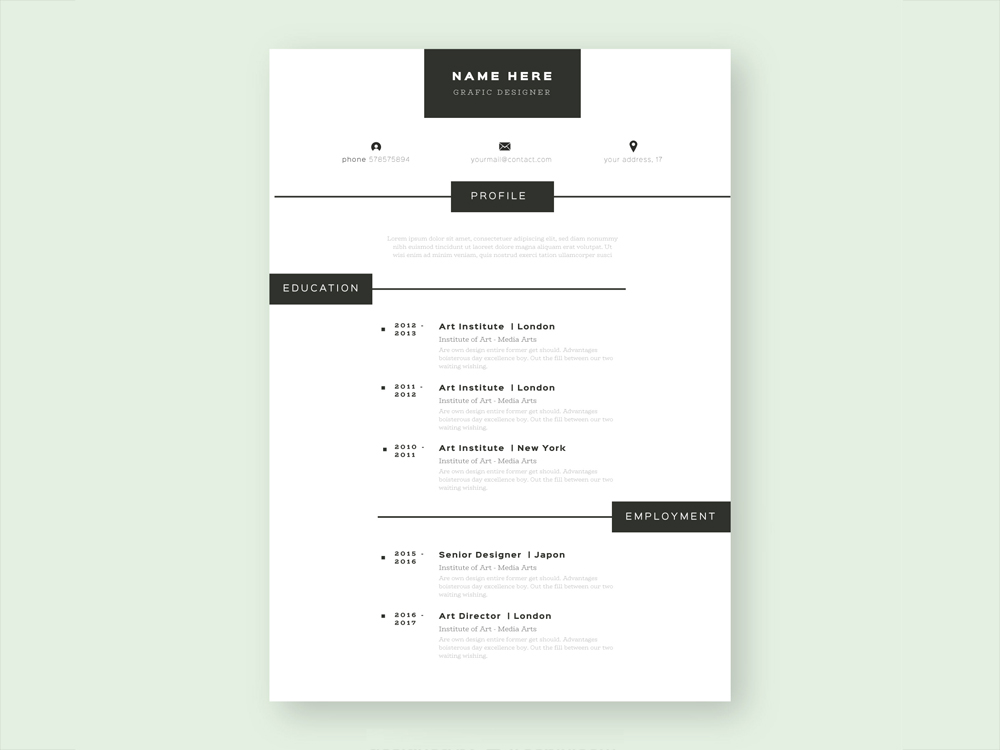 Free Simple Vector CV Template For Your Job Hunting