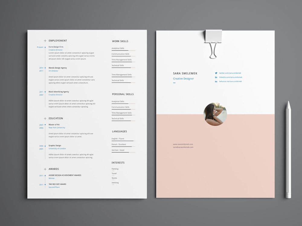 Smilemek - Free Resume Template with Cover Letter and Portfolio