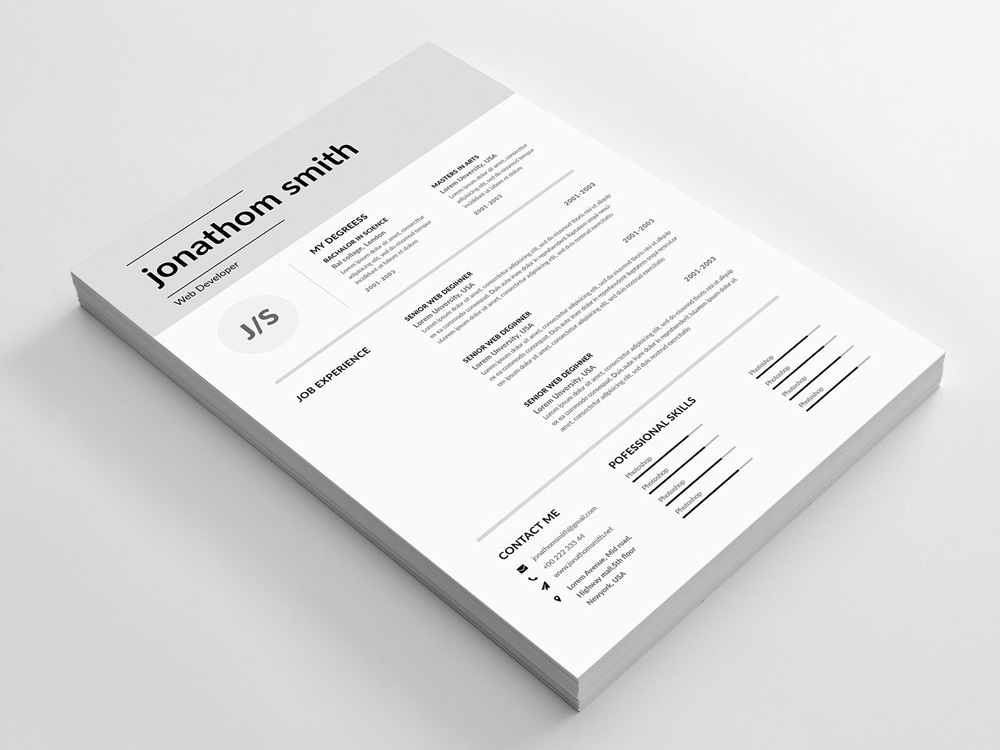 Free Resume Template with Simple and Elegant Design