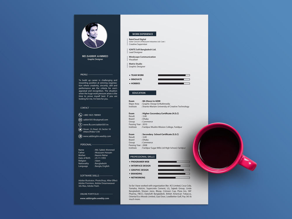 free cool resume template with clean and elegant design