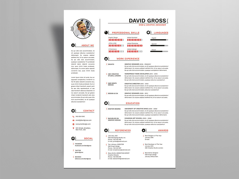 Free Hipster Style Resume Template For Job Seeker