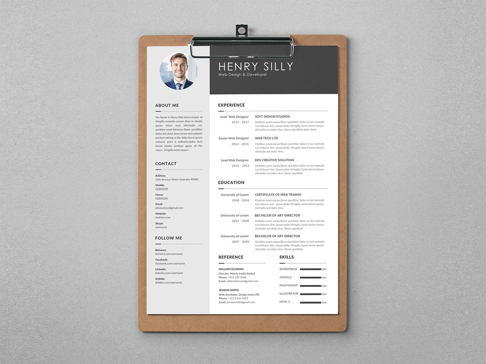 Silly Cv Free Illustrator Cv Template With Elegant Style Design