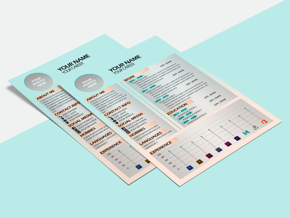 Free Neat Resume Template with Soft Colors Combination