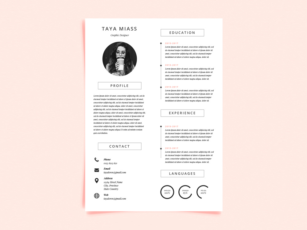 Free Resume Template with Super Minimalist Design