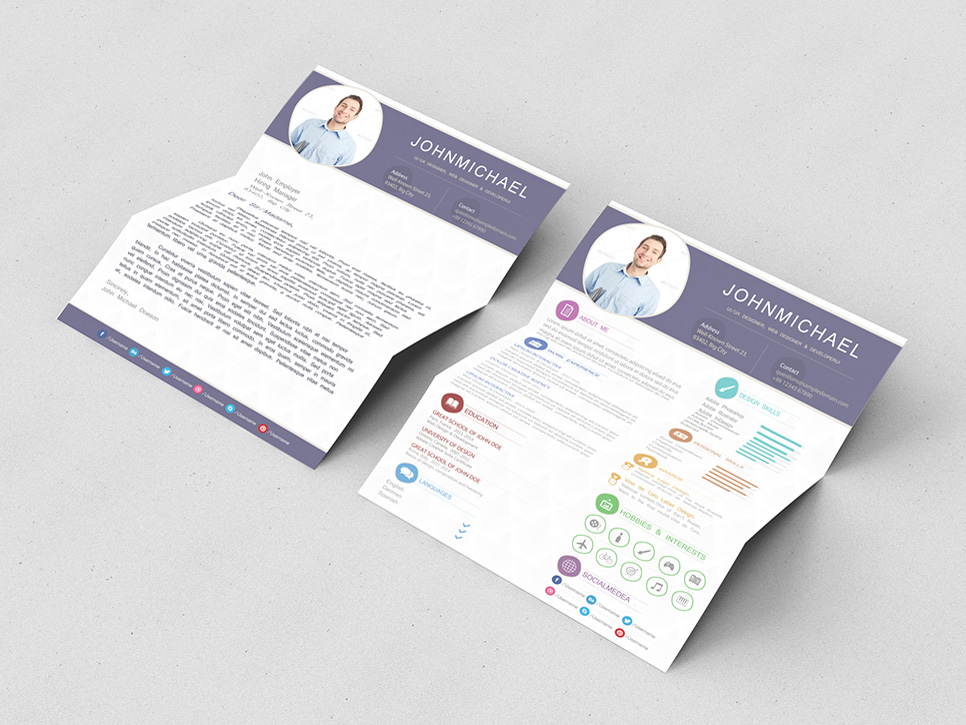 Free Resume Template with Matching Cover Letter page