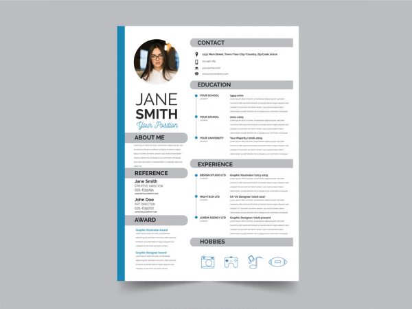 Free Modern Flat Resume Template