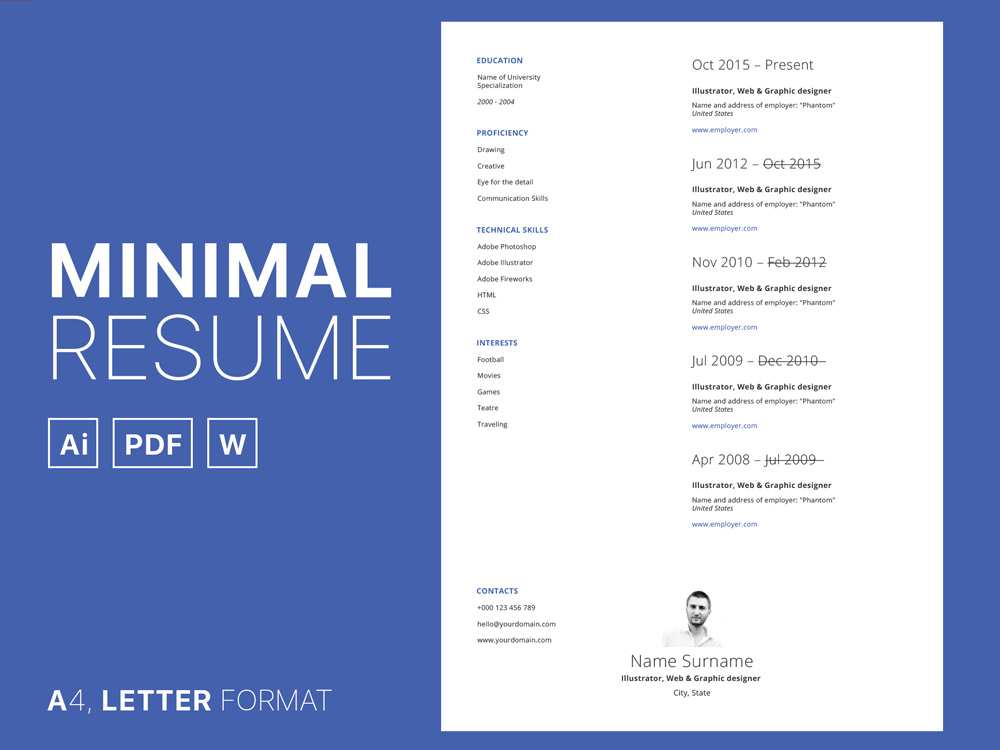 Free Simple CV Set Template in Multiple Format