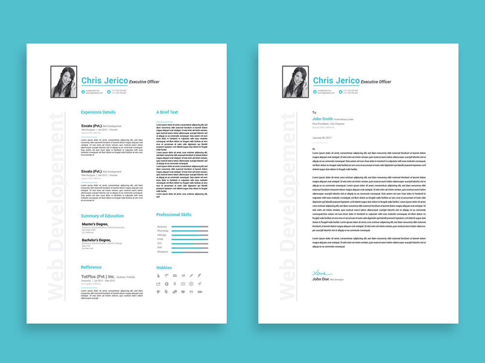 Free Executive Officer Resume Template with Cover Letter