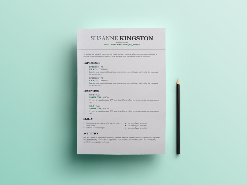 microsoft word chronological resume template