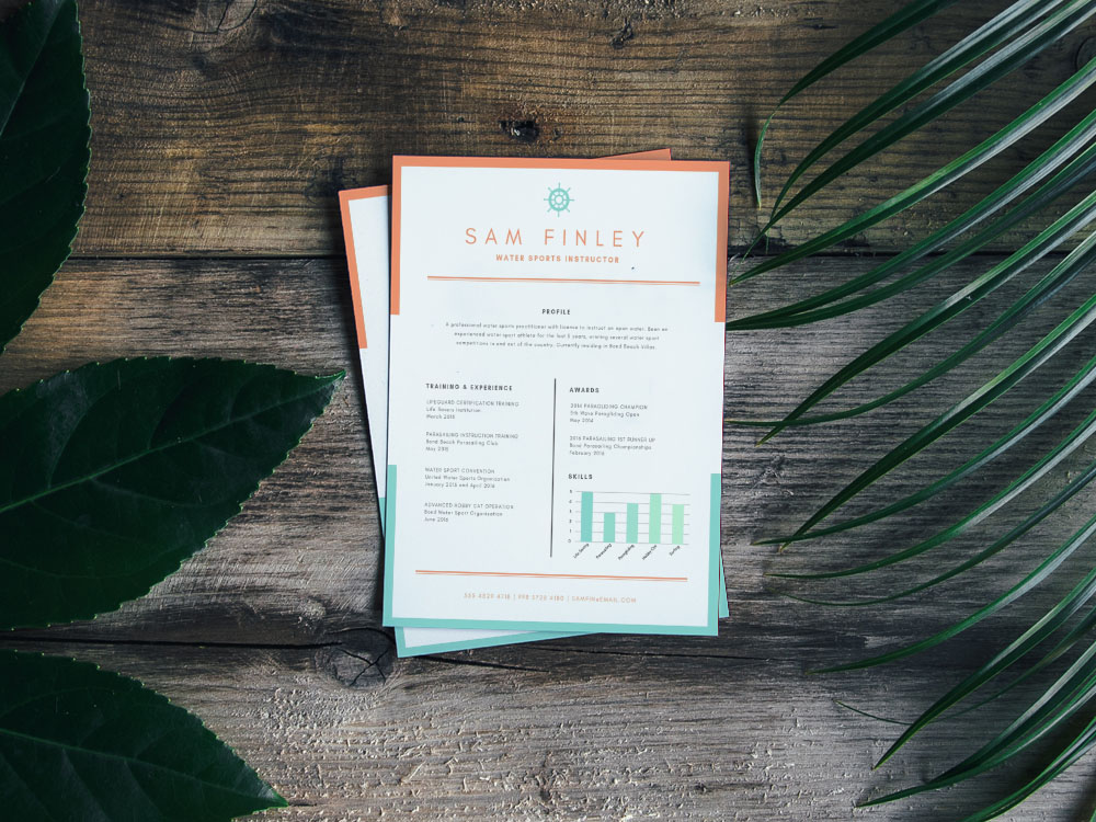 Free Resume Template for Water Sports Instructor