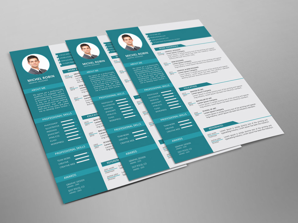 illustrator resume template download