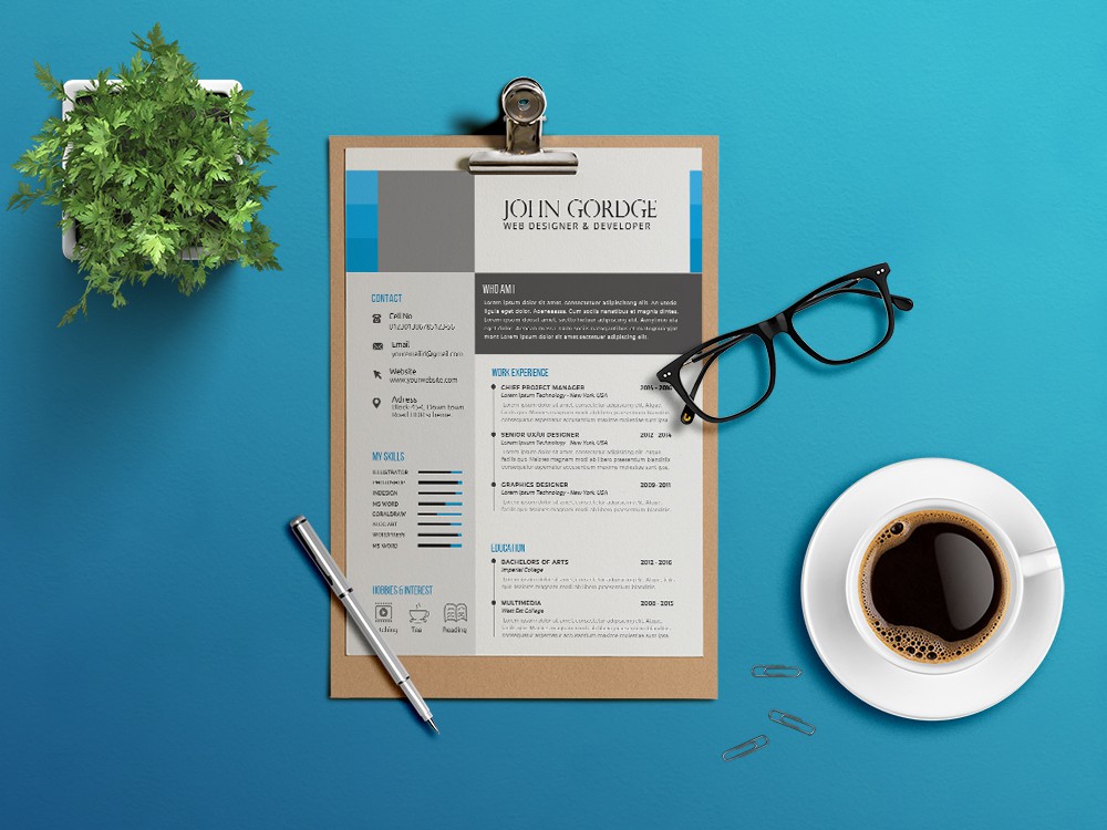 Free Clean and Modern Curriculum Vitae Resume Template for Any Job Seeker