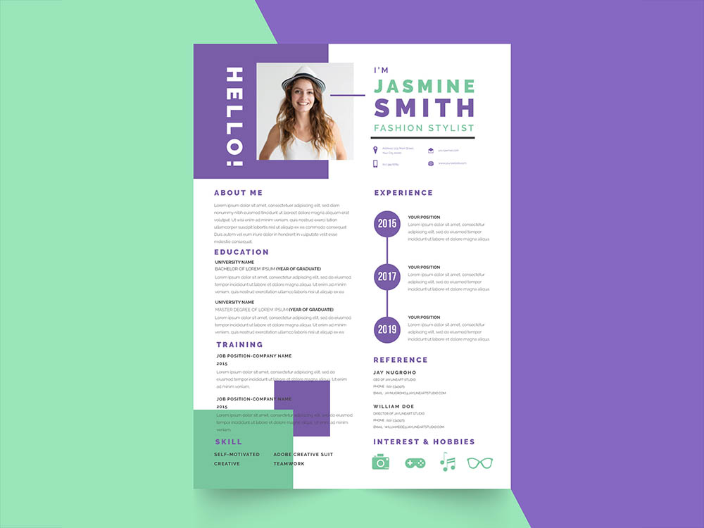 Free Fresh Stylist Resume Template with for your Job Interview