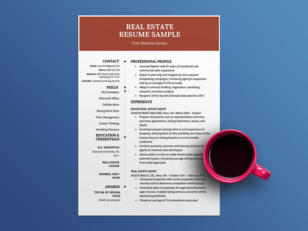 Free Real Estate Agent Resume Template