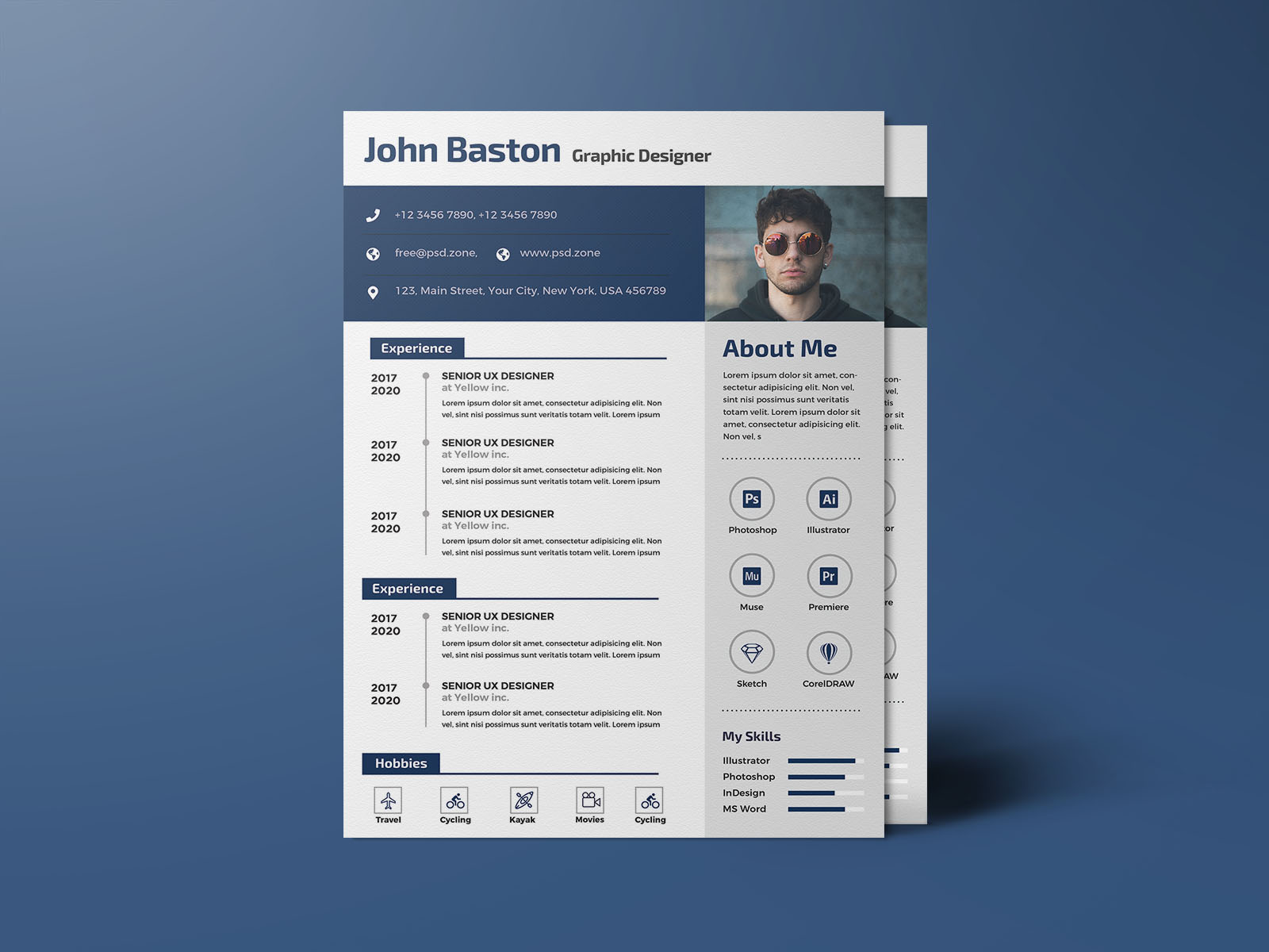 Free Designer PSD CV Template for Your Job Opportunity
