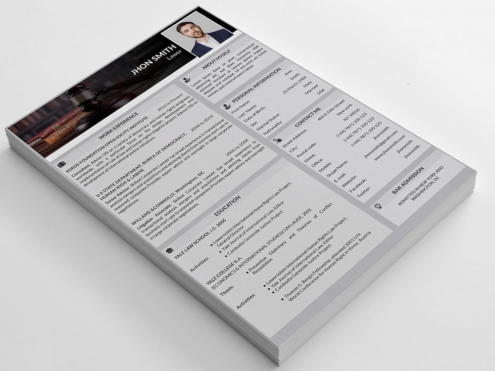 Free Editable CV/Resume Template for Job Seeker